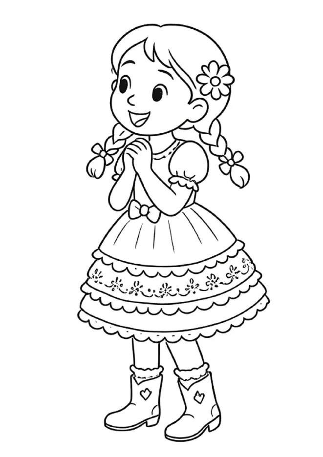 desenho menina caipira para imprimir e colorir para imprimir e colorir - imagem 3